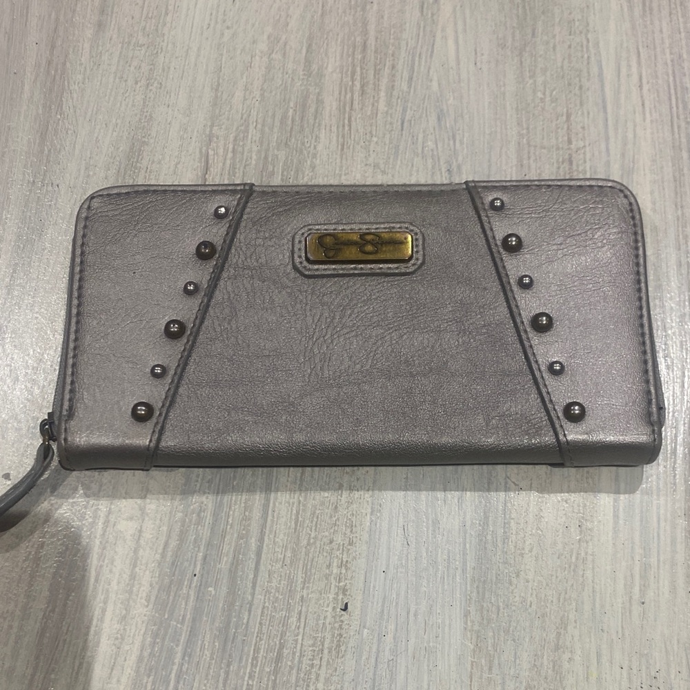 Jessica Simpson Metallic Gray Wallet